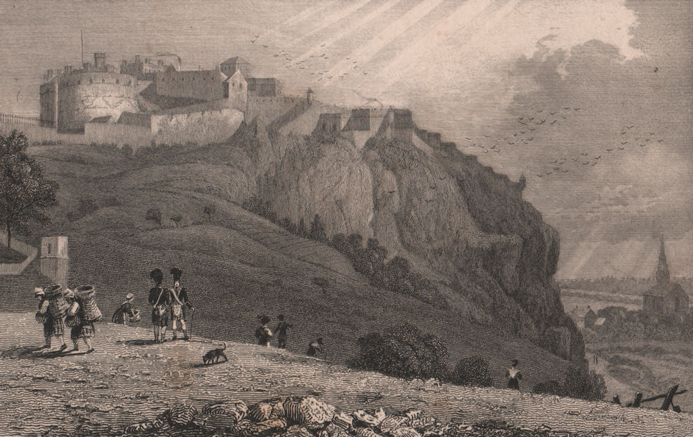 EDINBURGH. The Castle, from the Mound. SHEPHERD 1833 old antique print picture